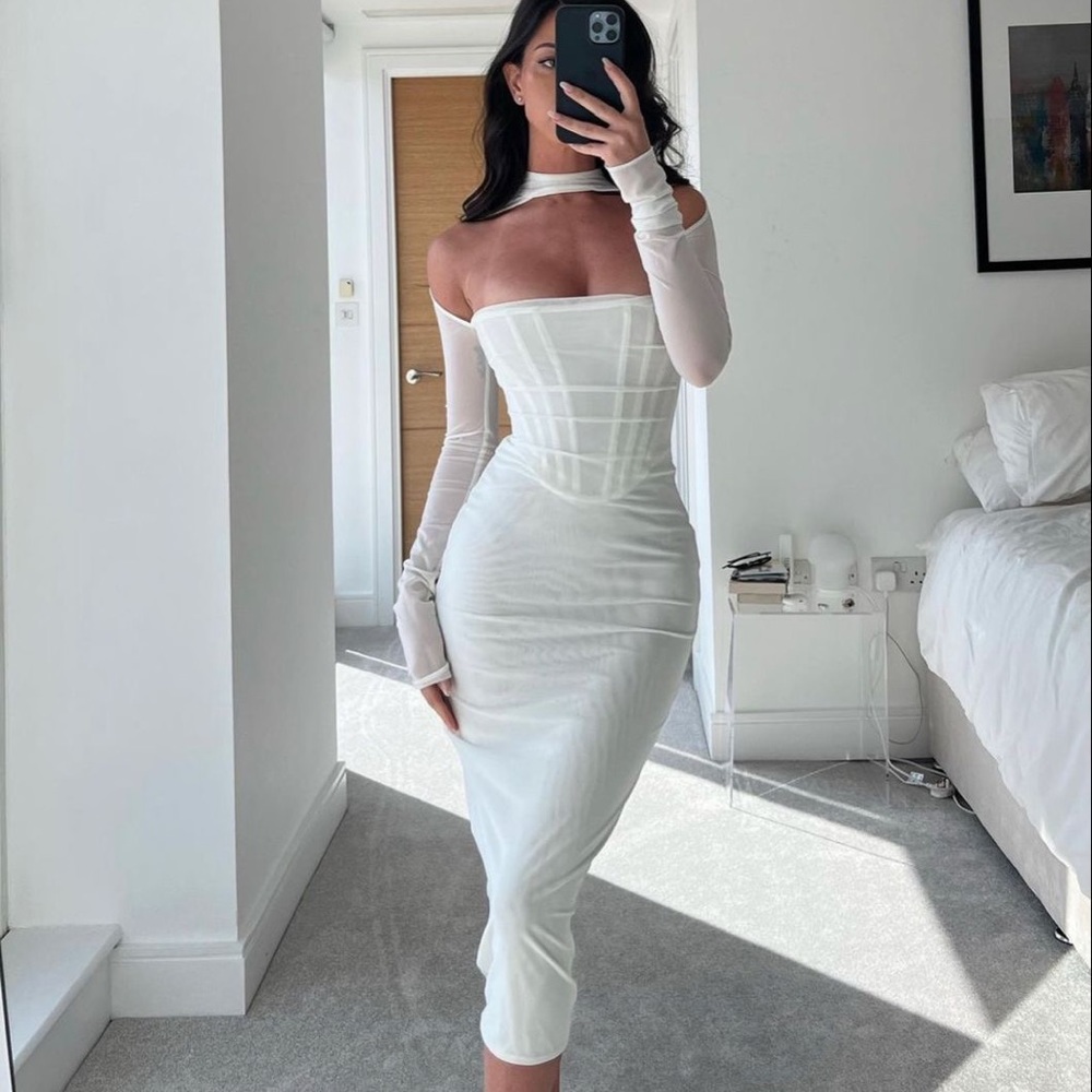 House of cb white dress